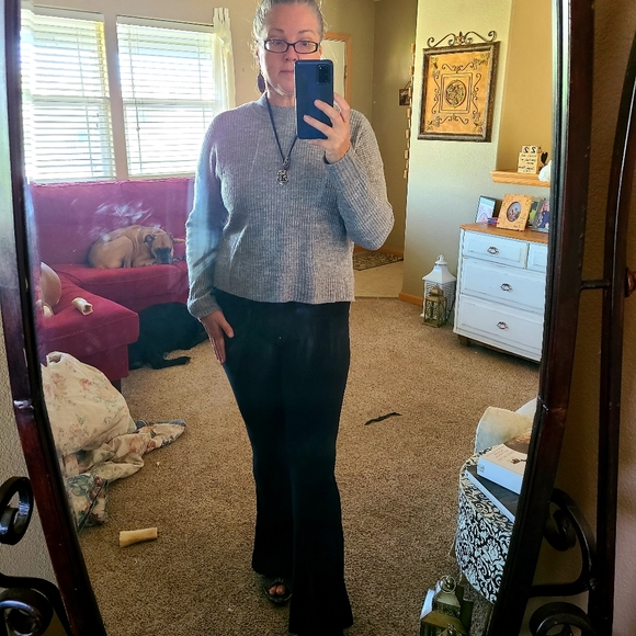 FAVORITE Black Wide Leg Pants/leggings - Picture 3 of 7